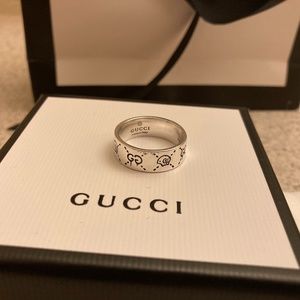 Gucci Ghost silver ring size 7